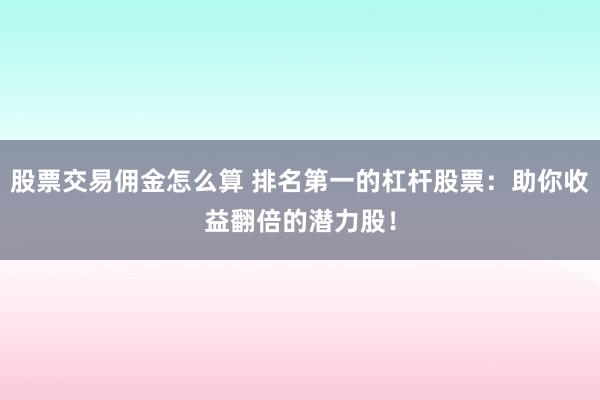 股票交易佣金怎么算 排名第一的杠杆股票:助你收益翻倍的潜力股!