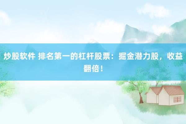 炒股软件 排名第一的杠杆股票：掘金潜力股，收益翻倍！