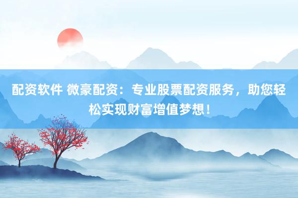 配资软件 微豪配资：专业股票配资服务，助您轻松实现财富增值梦想！