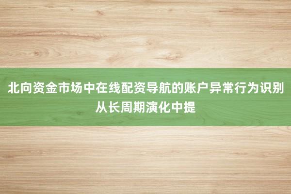 北向资金市场中在线配资导航的账户异常行为识别从长周期演化中提