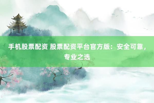 手机股票配资 股票配资平台官方版：安全可靠，专业之选