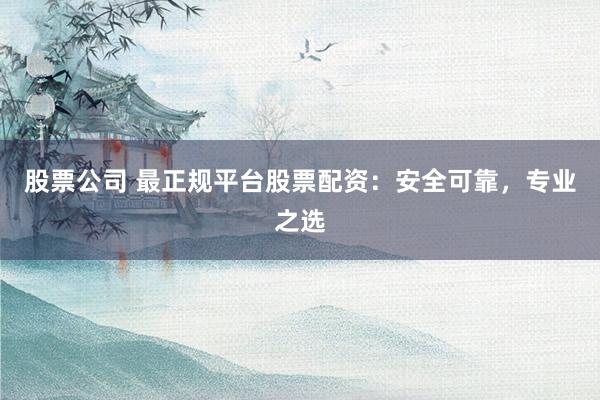 股票公司 最正规平台股票配资：安全可靠，专业之选