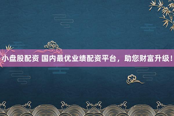 小盘股配资 国内最优业绩配资平台，助您财富升级！
