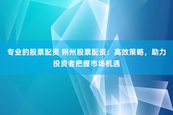 专业的股票配资 朔州股票配资：高效策略，助力投资者把握市场机遇